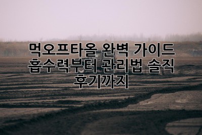 먹오프타올 완벽 가이드 💖 흡수력부터 관리법, 솔직 후기까지!