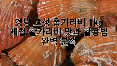 경남 고성 홍가리비 1kg: 제철 활가리비, 맛과 활용법 완벽 분석!