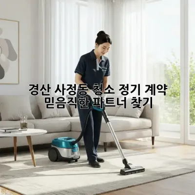 경산 사정동 청소 정기 계약: 믿음직한 파트너 찾기